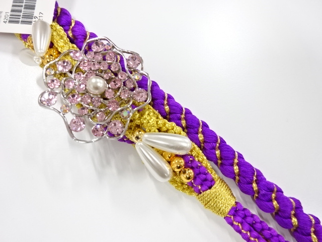 未使用品　正絹　振袖用　手組帯締め